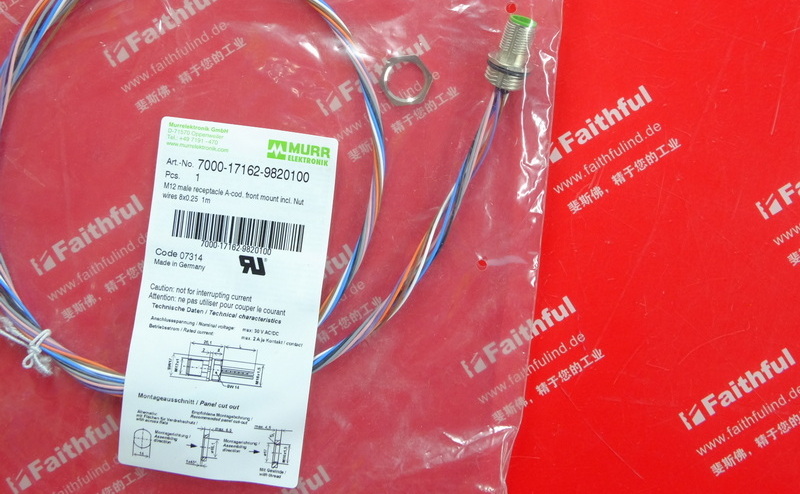 Murr-Elektronik 7000-17162-9820100 穆尔连接线 M12 8针 1米
